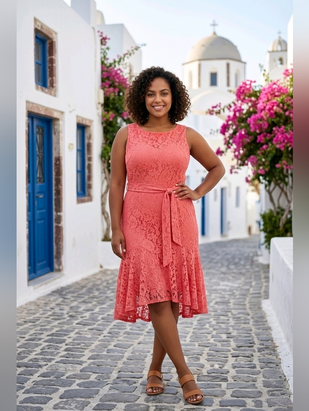 NWT Danny & Nicole Sleeveless Hot Pink Lace Dress ~sz 14